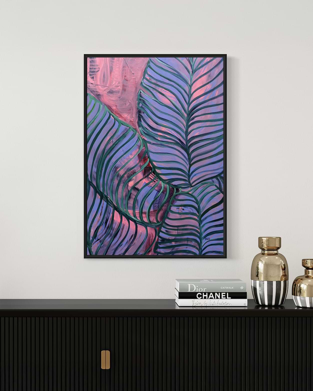 large-scale canvas art Giclée print#wood-frame_black