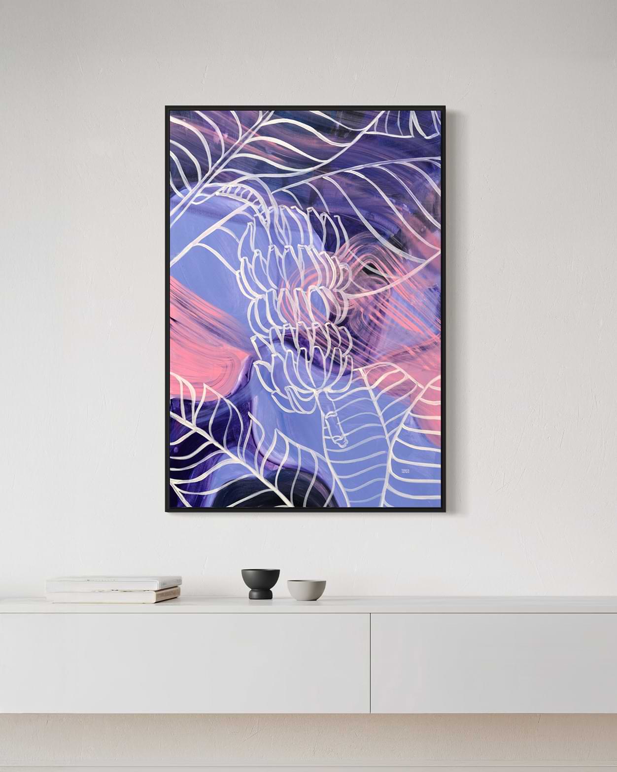 large-scale canvas art Giclée print#wood-frame_black