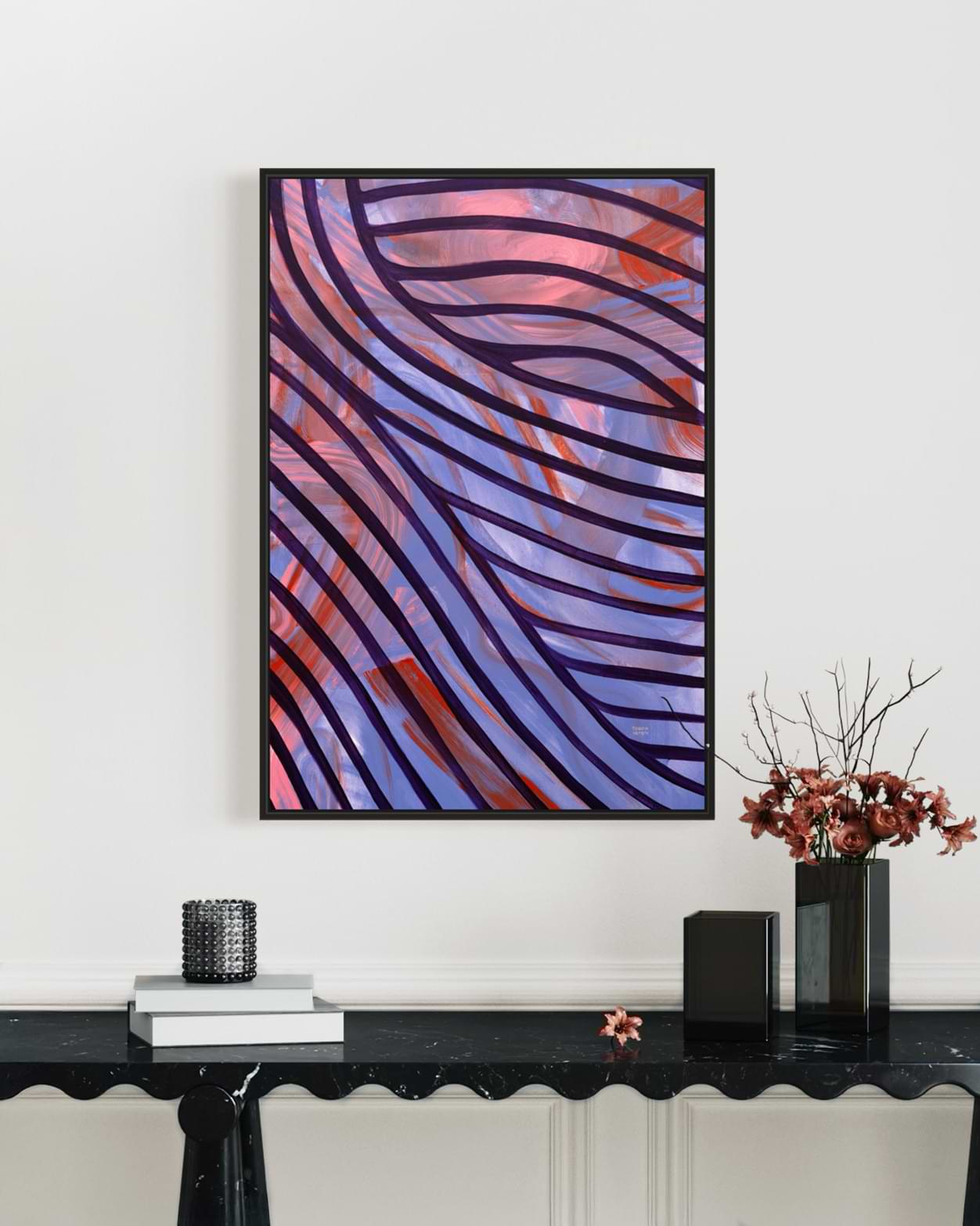 large-scale canvas art Giclée print#wood-frame_black